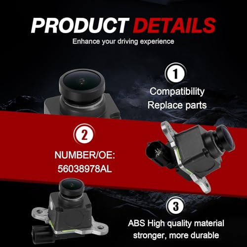 Image of Backup Camera 56038978AL Rear View Camera Compatible with Dodge RAM 1500 2500 3500 2013-2018 Compatible with Dodge RAM 4500 5500 2013-2015 Dodge SRT Viper 2015-2017 Replace OE 590-079
