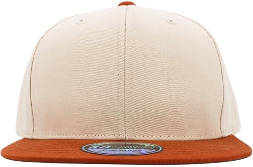 Image of KBETHOS Classic Snapback Hat Blank Cap Underbrim Cotton Wool Blend Flat Visor Adjustable Unisex