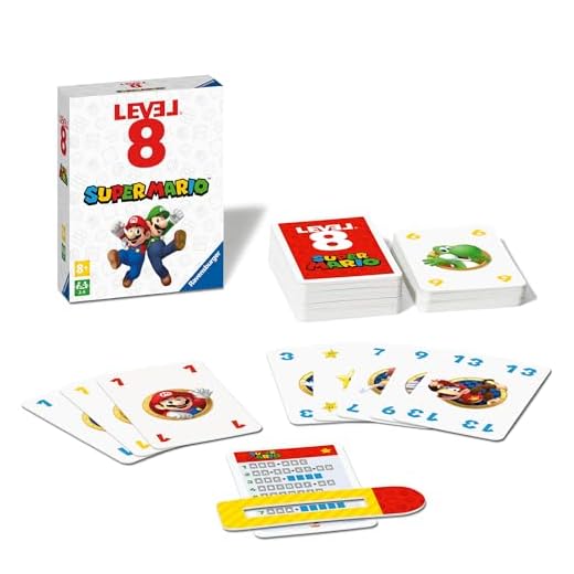 Ravensburger 27343- Super Mario Level 8, Das spannende Kartenspiel für 2-6 Spieler ab 8 Jahren, Super Mario Geschenke - Geburtstagsgeschenke