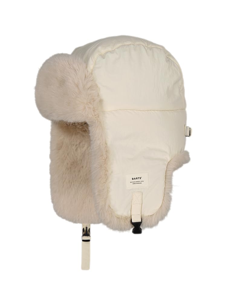 Barts Womens Hawka Bomber Trapper Hat Faux Fur Adjustable Ear Flaps - Cream