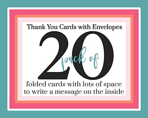 Blue Elephant Thank You Cards (20 Pack) All Occasion Notecards With Envelopes – Individual Note Of Thanks For Boys Baby Shower, Kids Party, Everyday – Royal Theme Jungle – Folded 4Bar Set #TOP2