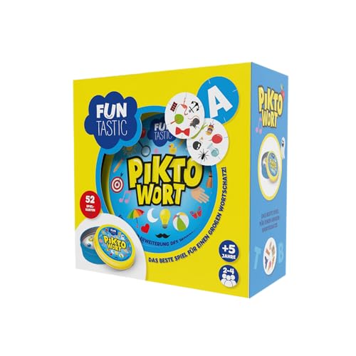 IMAGILAND Pikto Wort Kartenspiel Schnelles und Lustiges Gesellschaftsspiel für Familien ab 5 Jahren trainiert Wortschatz und Kreativität 2-4 Spieler 15 Minuten