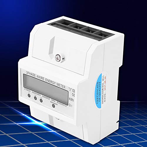 Image of Walfront Three Phase Digital kWh Meter 50Hz 3x20(80A) LCD Display DIN Rail Industrial Energy Monitoring Electric Meter for Smart Grid Systems