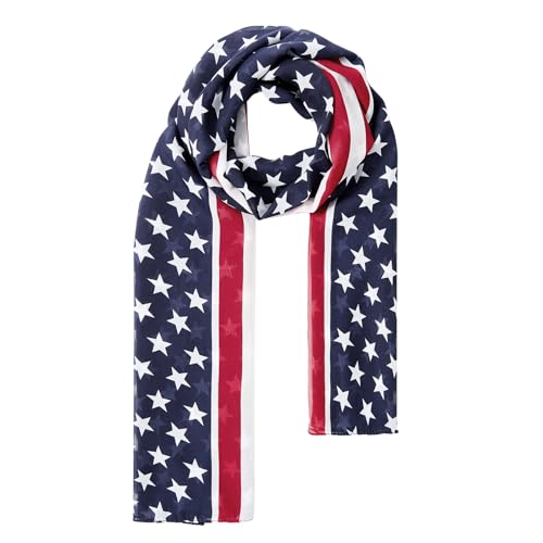 American Flag Scarf for Women Patriotic Flag Scarf Silk Feeling Scarves Square Stain Scarf Wrap Neck Scarf