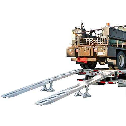 Step Deck Trailer Ramp Kit, 10,000 lb, Aluminum, Pin-On Ends, HD Ramps