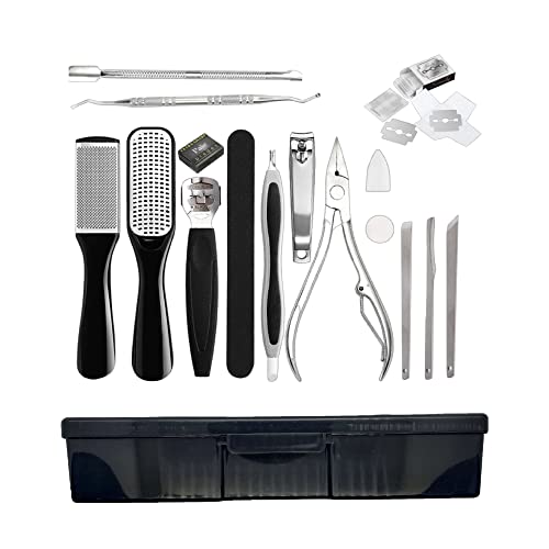 SPA GENIE Professional Podiatrist Pedicure Tools Set, 15 in 1 Stainless Steel Foot Care Kit Foot Rasp Dead Skin Remover Pedicure Kit, Foot File Kit Foot Callus Remover, for Men Women Travel