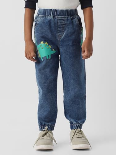 Image of Nautinati Boys Cotton Denim Jeans with Value-Added Detailing | Age 2-10 Years