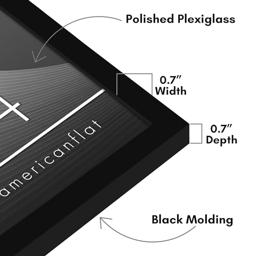 Americanflat 17x24 Picture Frame with Polished Plexiglass - Streamline Collection - Thin Border Picture Frame for Wall Display - Hanging Hardware Included - Black