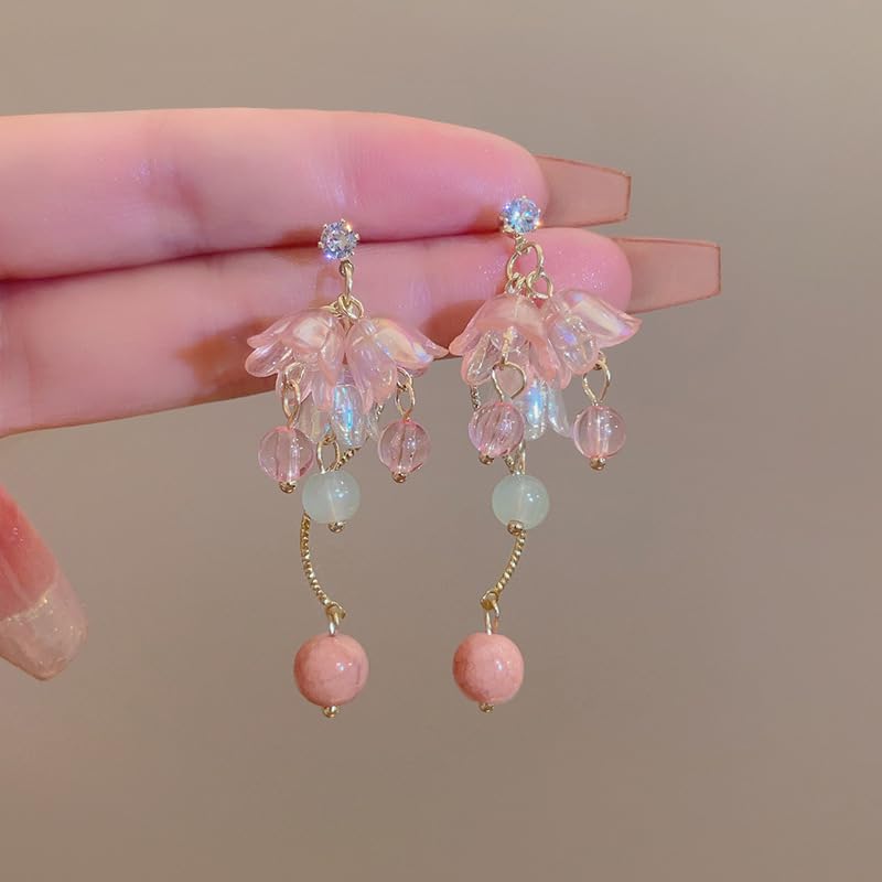 Boucles d'oreilles fleur légères pour sublimer le visage sans douleur aux lobes - 5