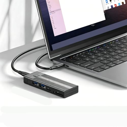 Carcasa de Aluminio para Disco con Adaptador USB C y Lector SD miniatura 2
