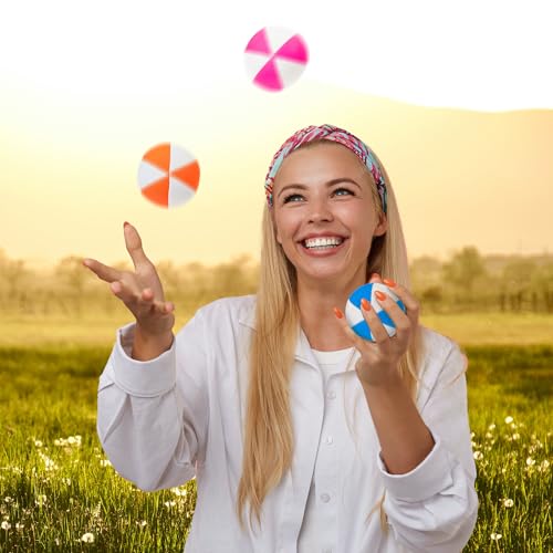 Juggle Dream UV Pro 6 Panel Star Jonglierbälle - 5er Set (Weiß/Leuchtend Gelb, Orange, Grün, Pink, Blau) mit kostenlosem Online-Lernvideo - Geeignet für Profis und Anfänger