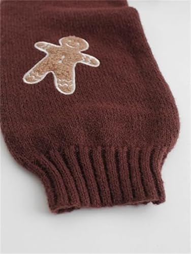 Women's Cartoon Print Drop Shoulder Cardigan, Gingerbread Sweater Women, Gingerbread Cardigan4