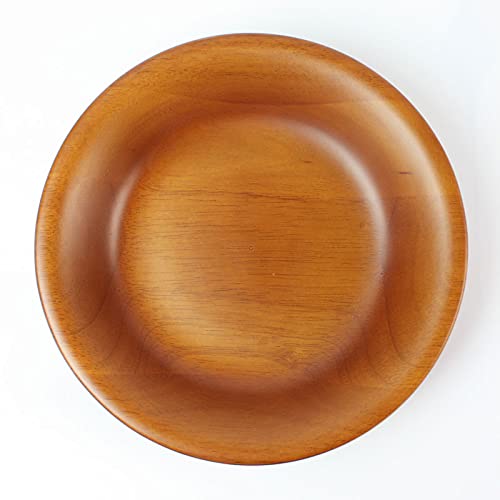 木製 プレート 22cm お皿 ディッシュプレート 食洗機対応 北欧 おしゃれ 業務用ガラスコーティング 【ラウンド 中皿 丸 円形 カレー皿 パスタ皿 カフェ 飲食店 家庭用 木製食器 】
