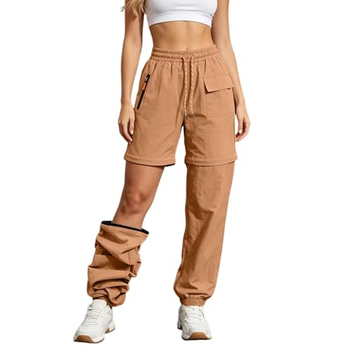 Pantalon hip hop femme avec amples poches et taille haute rétro ajustée