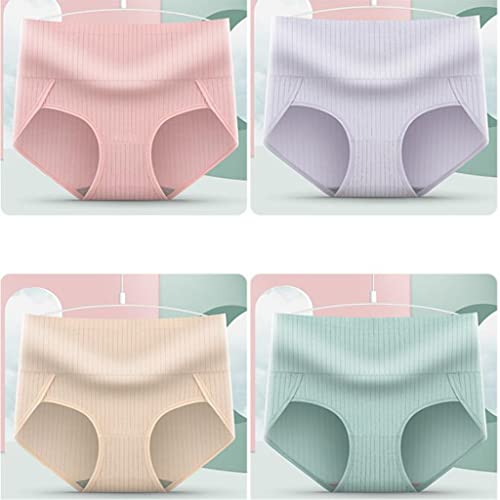 Culottes pour femmes respirantes lot de 4 sous-vêtements taille haute en coton