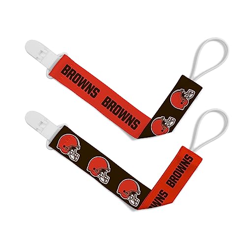 Image of Baby Fanatic Pacifier Clip 2-Pack - NFL Cleveland Browns - Officially Licensed Baby Apparel