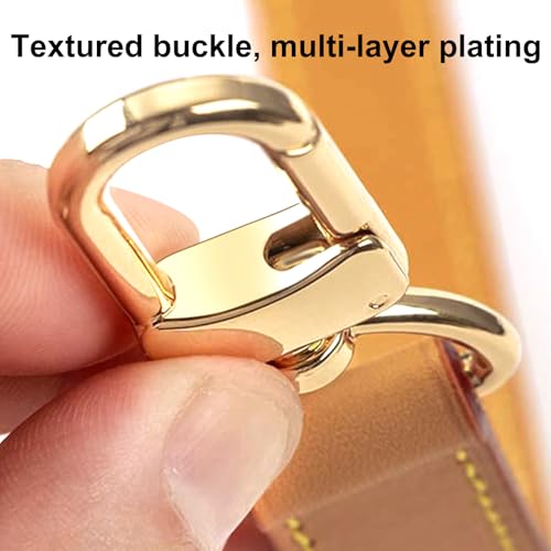 Image of Genuine Vachetta Leather Strap for Bag,Shoulder Purse Strap Replacement Fit for Speedy Pochette Metis (Beeswax-Width:0.70in&Length:25.6in,Double Buckles)