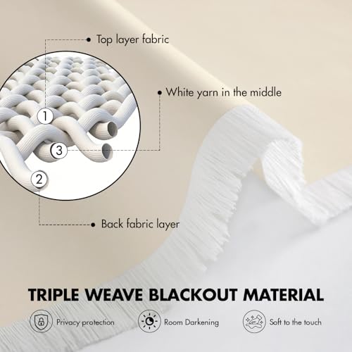 Image of MIULEE Birch Blackout Bedroom Curtains Drapes 96 Inch Long 52 inchx96 inch | Grommet Top, Room Darkening Window Drapes, Privacy Protection, Thermal Insulated, Heat Blocking, Light Blocking