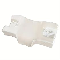 VECOAX Cuscino in memory foam a rimbalzo lento, cuscino for il viso non compattante antirughe for alleviare il dolore al collo, for chi dorme sul fianco, sulla schiena e sullo stomaco (Color : White)