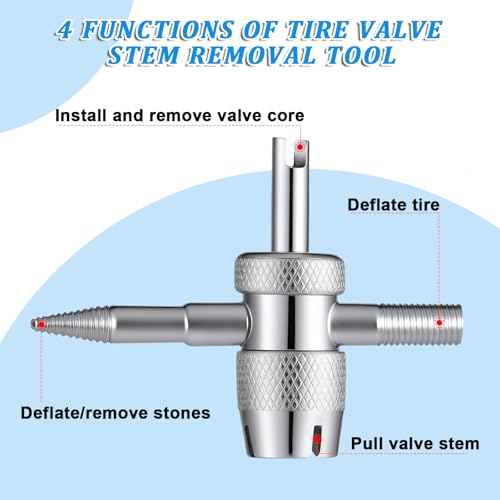 Image of JJUNW 7 pcs Valve Stem Removal Tools, tire Repair Tools Double Heads Valve stem Installation, Valve Adjustment Puller for Repair Installation Car Truck Bicycle Air Conditioner(7 Pcs)