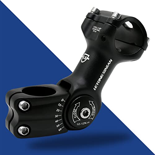 LS LETONG SINIAN Verstellbarer Fahrradvorbau, 31,8 mm, 110 mm, 0-60 Grad verstellbarer Lenkervorbau für Fahrrad, Rennrad, MTB, BMX, Radfahren Cover