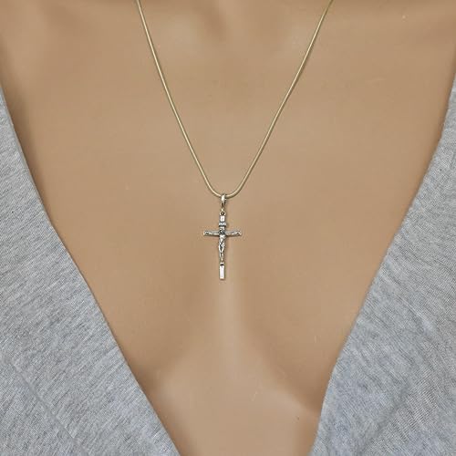 Kreuz Sterling Silber 925 Anhänger INRI Jesus Christ Kruzifix Religiöse Unisex