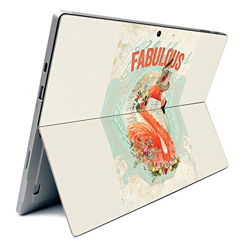 Image of MightySkins Carbon Fiber Skin for Microsoft Surface Pro 7 - Fabulous Flamingo | Textured Carbon Fiber Finish | Easy to Apply, Remove, and Change Styles | Made in The USA