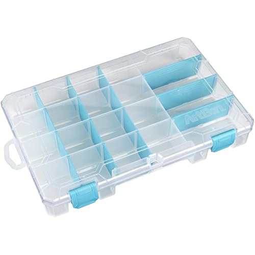 ArtBin 6944AG Medium Anti-Tarnish Box with Removable Dividers, Jewelry & Craft Organizer, [1] Plastic Storage Case with Anti-Tarnish Technology, Clear with Aqua Accents2