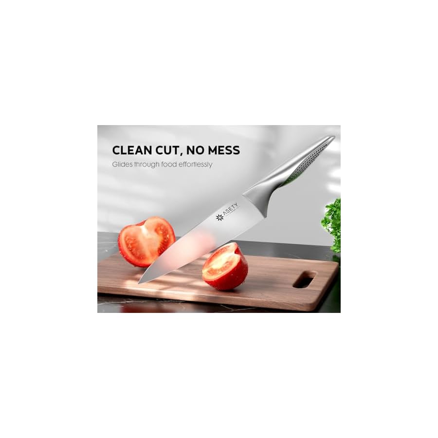 Knife Set - Ultra Sharp Knives Set for Kitchen with block, 15 PCS Stainless Steel Knife Set with Built-in Sharpener, Ergonomic Non-Slip Handle, Elegant Box for Men Women