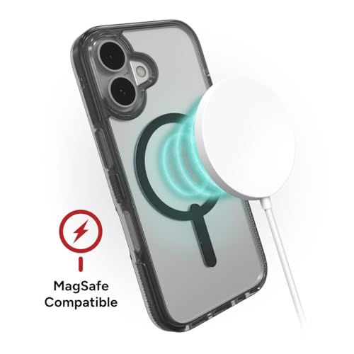 Image of ZAGG Santa Cruz Snap iPhone 16 Pro Case - MagSafe Compatible, 13ft Military-Grade Drop Protection, Graphene Reinforced, Anti-Scratch, Slim & Lightweight, 70% Recycled Content, Clear with Black Accents