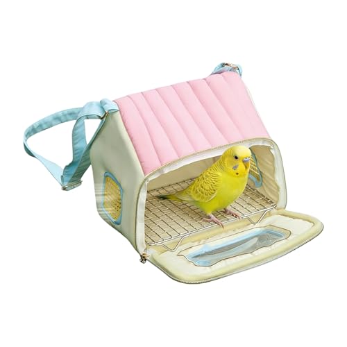 Kixolazr Jaula Pequeña para Pájaros   Portátil, Transpirable y Cálido con Bandeja de Acero Inoxidable para Mascotas,Jaula Portátil | para Loro Periquito Oficinas Viajes Vehículo Compras Diarias