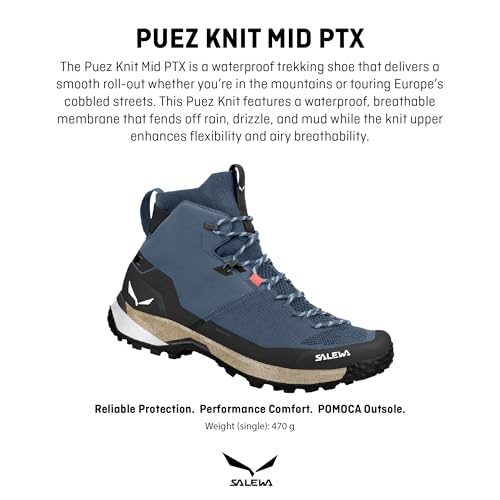 Image of Salewa Men's Puez Knit Mid Powertex Waterproof Trail Boot for Hiking & Trekking