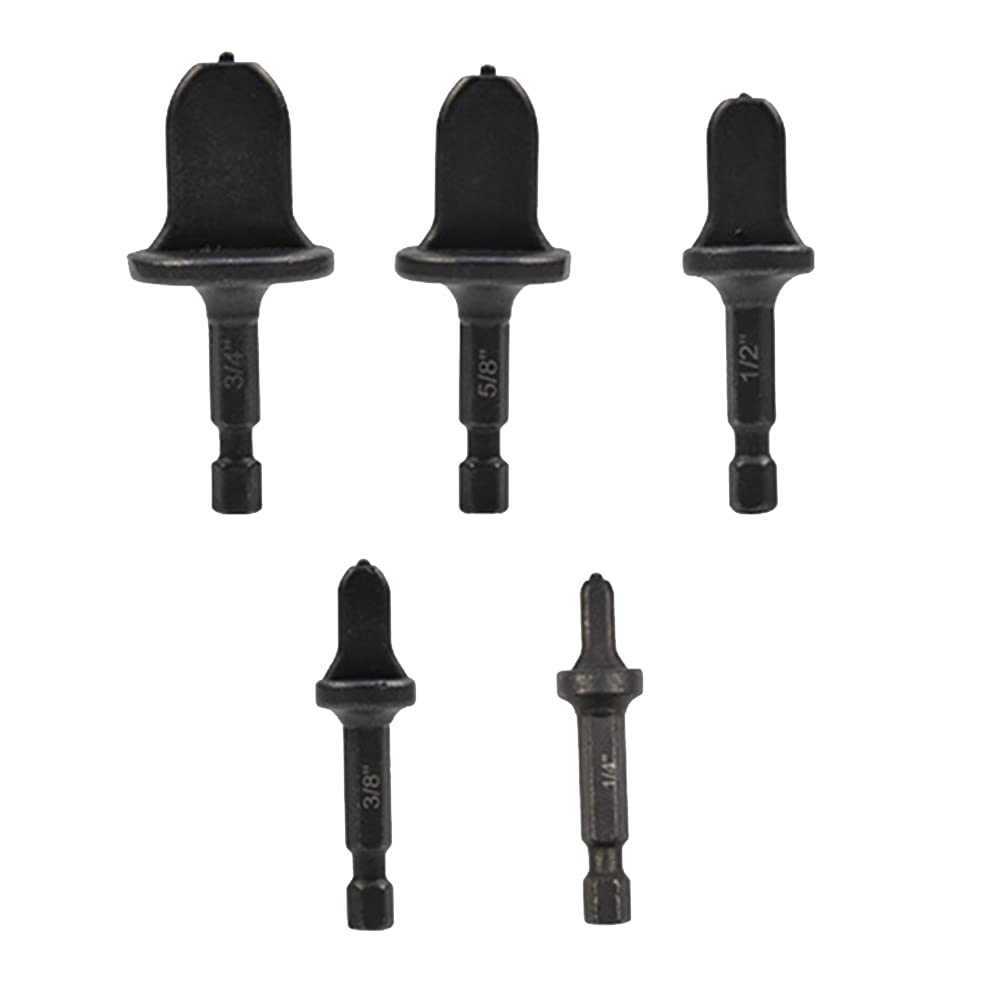 Ctrlzs 5Pcs Flaring Tool Copper Pipe Air Conditioner Hex Handle Tube Expander Swaging Drill Bit Set