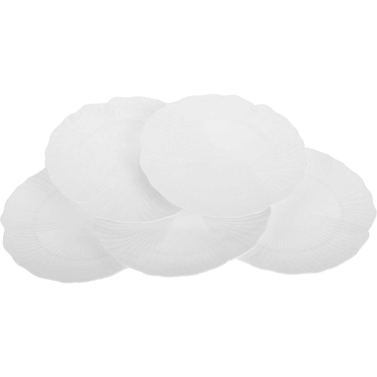 Assiettes blanches plastique festonnées pour apéritif et dessert x50