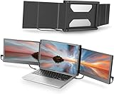 TeamGee Portable Monitor for Laptop, 12” Full HD IPS Display, Dual Triple Monitor Screen Extender, HDMI/USB-A/Type-C Plug and Play for Windows, Chrome & Mac, Work with 13”-16” Laptops