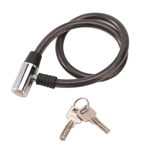 قفل دراجة شديد التحمل مع كيبل من لوازم تصميم آمن برأس حديدي مضاد للسرقة مقاس 12 × 65 سم - حل أمان متعدد الاستخدامات للدراجات النارية | كيبل أمان لحامل قفل الدراجة، معدات ركوب الدراجات في الهواء الطلق