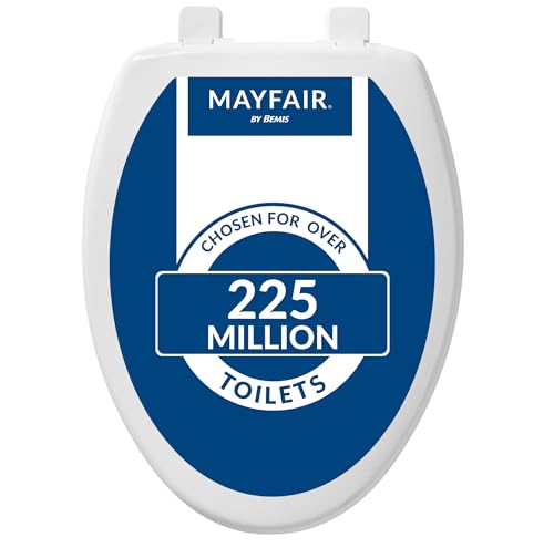 Mayfair Caswell Modern Slow Close Toilet Seat, Durable Plastic, Elongated, White