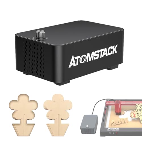 Design nuovissimo: accessori per il supporto dell'aria AtomStack di seconda generazione con camera più grande, superficie di dissipazione del calore più ampia, flusso d'aria regolabile da 10 a 60 l/min. Questo rimuove efficacemente il fumo e la polvere generati durante il taglio/incisione laser e impedisce al fumo di attenuare l'energia laser. Garantisce un'energia laser stabile per i migliori risultati durante i lavori di incisione e taglio. Tradotto con www.DeepL.com/Translator (versione gratuita)