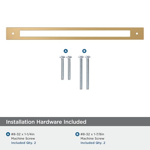 Image of Amerock Medora 12-5 /8 inch Champagne Bronze Backplate | Decorative zinc cabinet hardware backplate designed to complement knobs and pulls while protecting cabinet surfaces