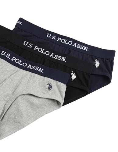 Image of U.S. Polo ASSN. Mens OEB13 Anti Microbial Solid Underwear Briefs - Pack of 3
