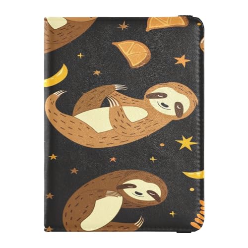 Porta passaporto portafoglio porta carte di vaccino di credito pelle luna stella bradipo organizer per documenti da viaggio Multi