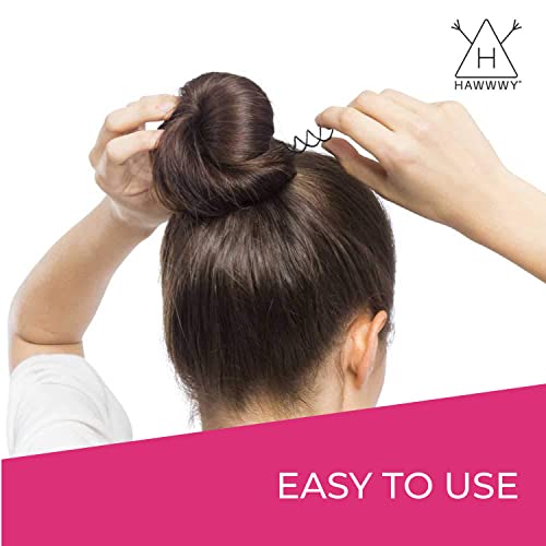 HAWWHY Spiral Bobby Pins 4 Pack Spin Pins, Easy & Rápido Bun Maker Twist Pins Para As Mulheres Crian