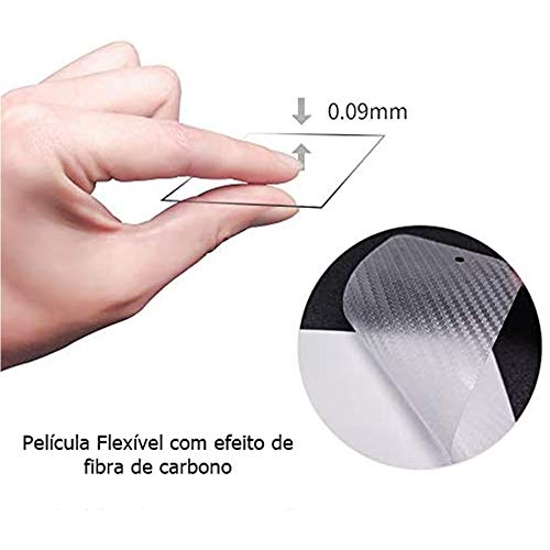 Película Fibra De Carbono Gel Flexível Traseira Verso Samsung Galaxy A30s - Proteção Que Adere E Cob