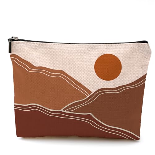 OHSUL Bolsa de maquiagem abstrata Boho Sunshine Ray, bolsa de cosméticos de arte moderna de meados do século, bolsa de viagem, bolsa de maquiagem de viagem Boho, Cor - 4