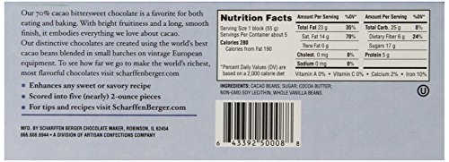 Scharffen Berger Baking Bar, Bittersweet Dark Chocolate (70% Cacao), 9.7-Ounce Packages (Pack of 2)