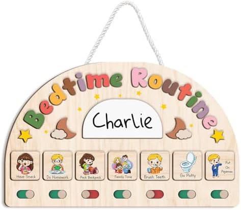 Bedtime Routine Chart for Toddler, Nighttime Routine Board for Ki...