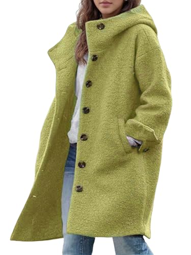 Wesafrae Chaqueta Cortavientos Informal con Capucha y Botonadura Sencilla de Invierno para Mujer Judías M
