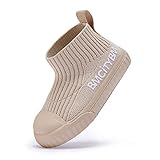 BMCiTYBM Baby Walking Shoes First High Top Mesh Boots Boy Girl Walker Infant Sock Sneakers Breathable 6 9 12 16 18 20 24 Months Khaki Size 12-18 Months Toddler