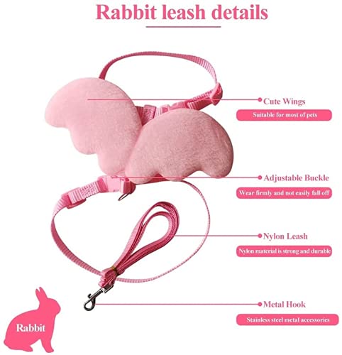 Verstellbare Kaninchengeschirr Leine Nylon Bunny Walk Pet Outdoor Walk Leine für Samll Bunny Cat Kätzchen Frettchen Welpen und andere kleine Haustiere Wandern Laufen Joggen Geschickt und professionell