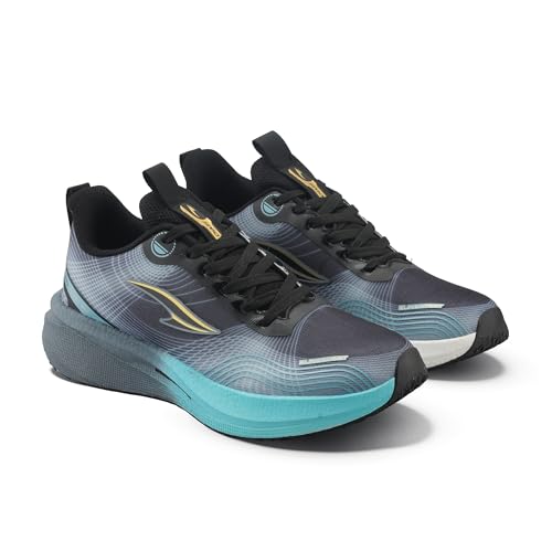 ASIAN Hypercushion Carbon-10 Men's Running Shoes BLK LAKE BLUE GOLD - Image 2